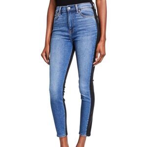 7 for all Mankind high rise skinny two tone jeans 26